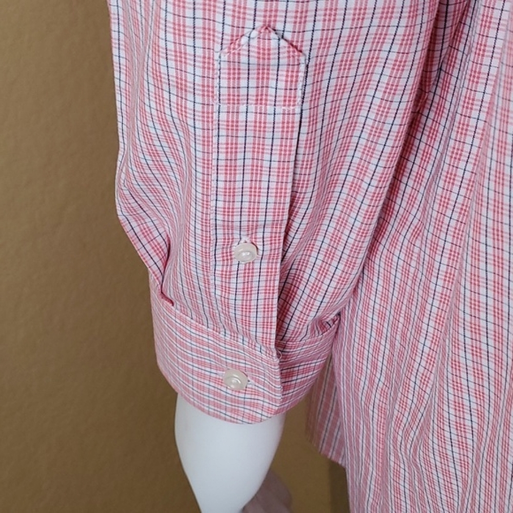 STAFFORD Men's Plaid Easy Care Broadcloth Fitted Shirt NECK SIZE:18" (SIZE: 2XL) - Picture 3 of 11